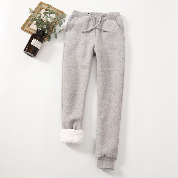 Women’s Fleece-Lined Warm Sweatpants, Cozy Thickened Sherpa Joggers, Slim Fit Casual Pants, Plus Size