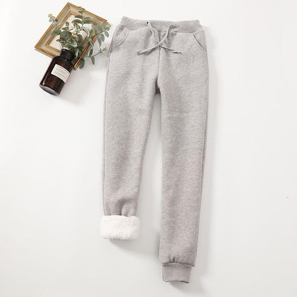 Women’s Fleece-Lined Warm Sweatpants, Cozy Thickened Sherpa Joggers, Slim Fit Casual Pants, Plus Size