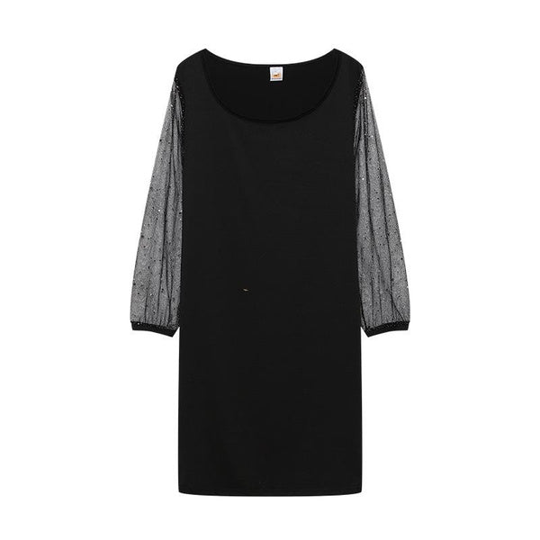 Sequin Mesh Sheer Dress for Women, Elegant See-Through Party Evening Gown