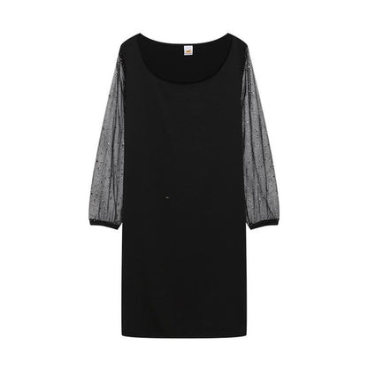 Sequin Mesh Sheer Dress for Women, Elegant See-Through Party Evening Gown