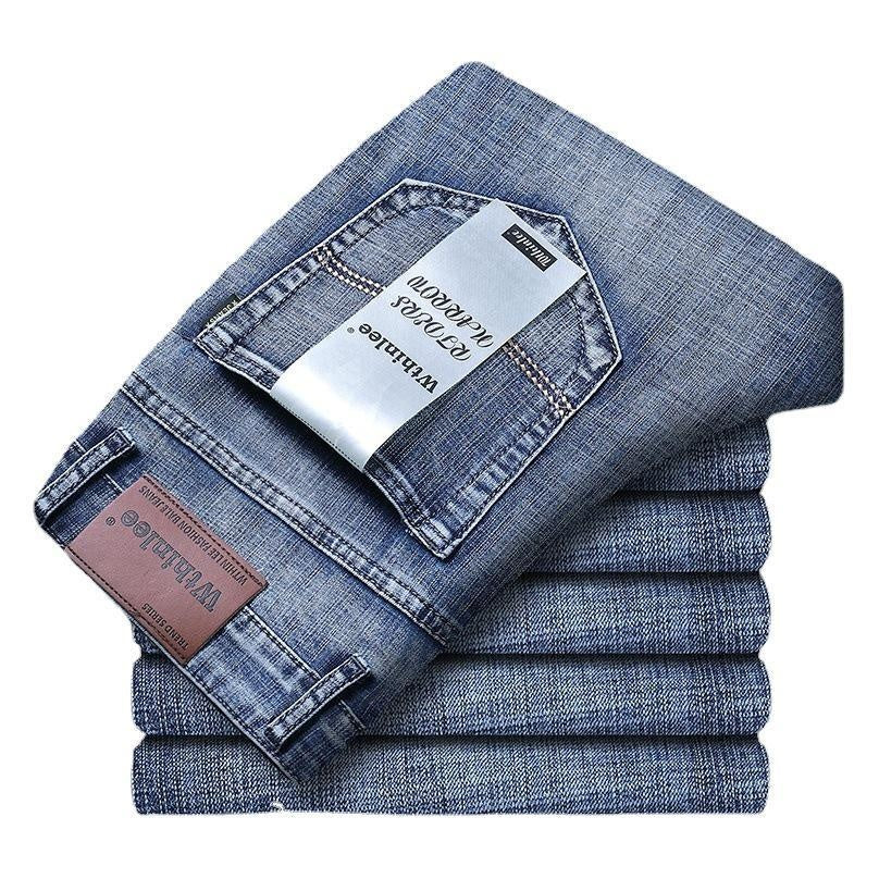 Men’s Slim Fit Stretch Denim Jeans – Classic Straight-Leg Business Casual Pants