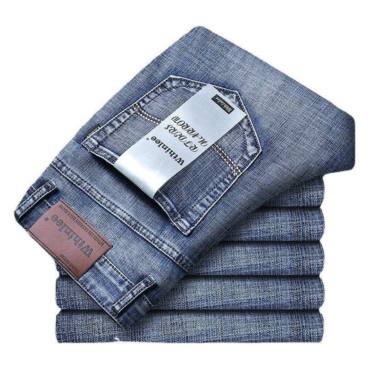 Men’s Slim Fit Stretch Denim Jeans – Classic Straight-Leg Business Casual Pants