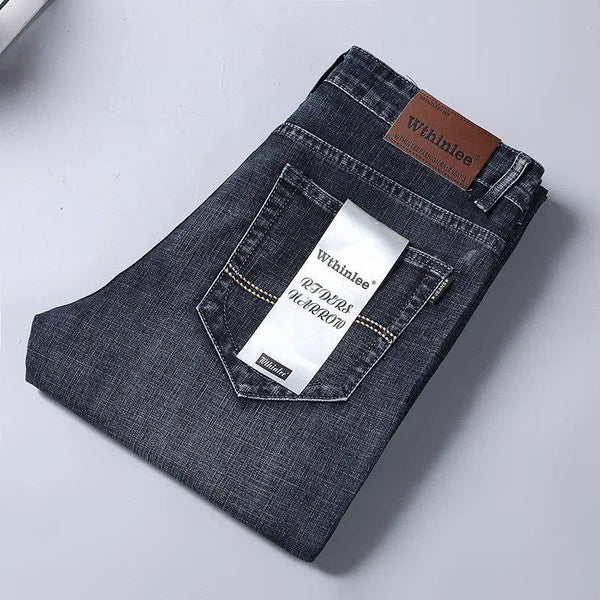 Men’s Slim Fit Stretch Denim Jeans – Classic Straight-Leg Business Casual Pants
