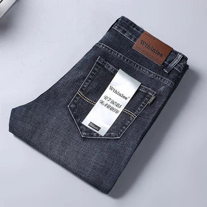 Men’s Slim Fit Stretch Denim Jeans – Classic Straight-Leg Business Casual Pants