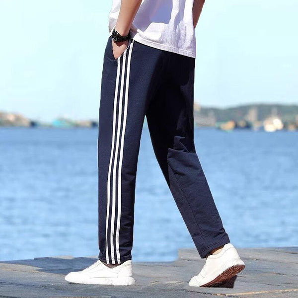 High Waist Wide Leg Track Pants for Women, Slim Fit Straight-Leg Athletic Trousers, Casual Loose Three-Stripe Sports Pants