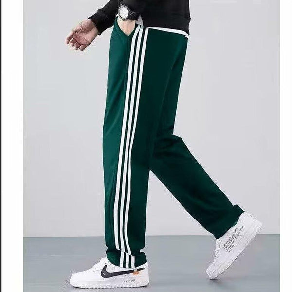 High Waist Wide Leg Track Pants for Women, Slim Fit Straight-Leg Athletic Trousers, Casual Loose Three-Stripe Sports Pants