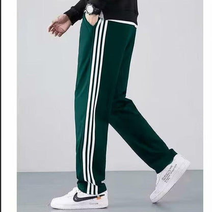 High Waist Wide Leg Track Pants for Women, Slim Fit Straight-Leg Athletic Trousers, Casual Loose Three-Stripe Sports Pants