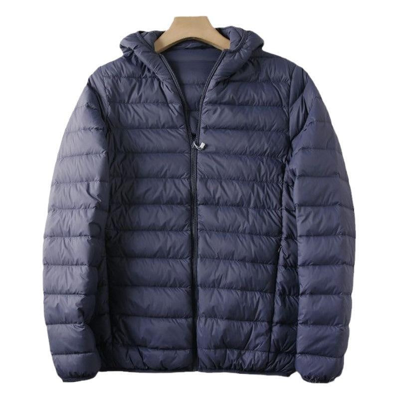 Plus Size Lightweight Men's Down Jacket, Short Winter Coat for Middle-Aged and Older Men, Comfortable Fit for Big and Tall