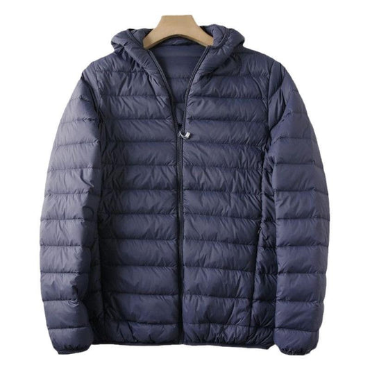 Plus Size Lightweight Men's Down Jacket, Short Winter Coat for Middle-Aged and Older Men, Comfortable Fit for Big and Tall