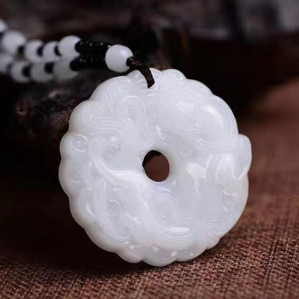 Jade Green Pi Xiu Pendant Necklace, Lucky Amulet for Men and Women, Unique Safety Talisman Jewelry