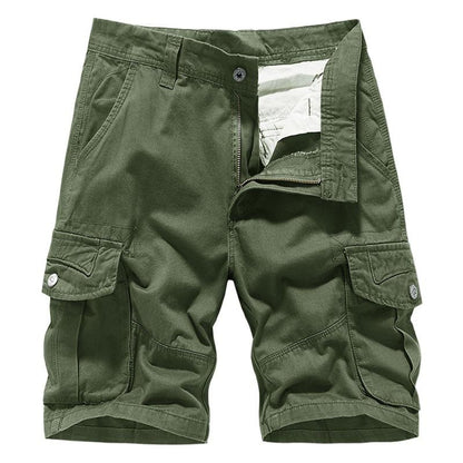 Men’s Summer Cargo Shorts, Japanese Style, Casual Loose Fit, Functional Utility Shorts, Trendy 5-Pocket Design