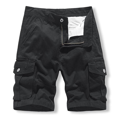 Men’s Summer Cargo Shorts, Japanese Style, Casual Loose Fit, Functional Utility Shorts, Trendy 5-Pocket Design