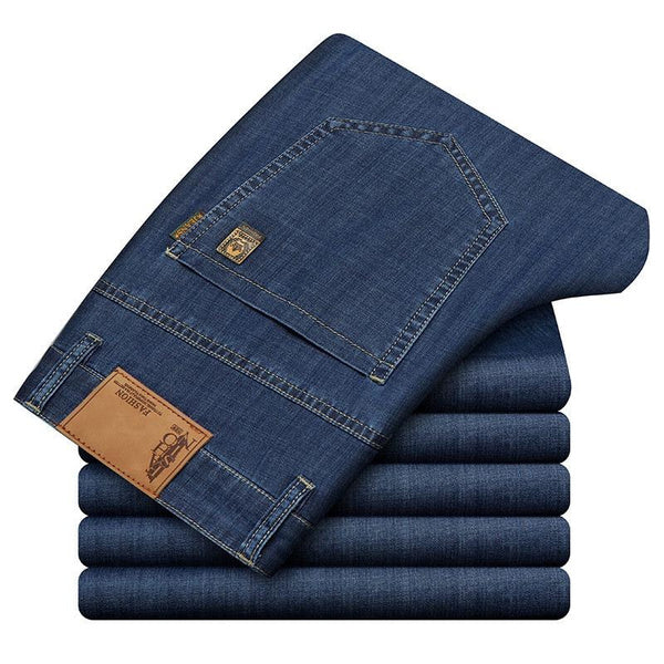 Premium Men’s Stretch Denim Jeans – Soft, Lightweight, Comfortable Fit for Mature Men