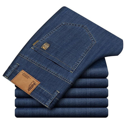 Premium Men’s Stretch Denim Jeans – Soft, Lightweight, Comfortable Fit for Mature Men