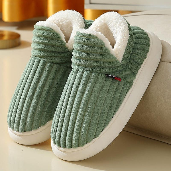 Cotton Slippers Women'S Autumn And Winter Thick Bottom Home Warm Couple Slippers Home Non-Slip Men'S Bag With Cotton Slippers