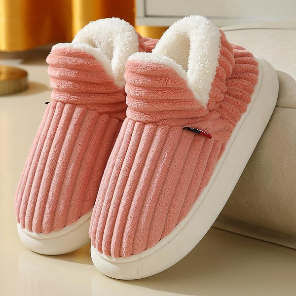 Cotton Slippers Women'S Autumn And Winter Thick Bottom Home Warm Couple Slippers Home Non-Slip Men'S Bag With Cotton Slippers
