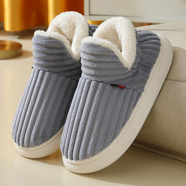 Cotton Slippers Women'S Autumn And Winter Thick Bottom Home Warm Couple Slippers Home Non-Slip Men'S Bag With Cotton Slippers