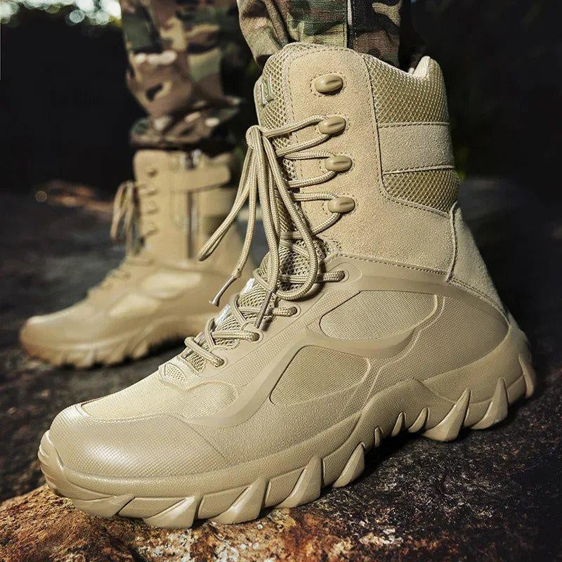 German Special Forces Tactical Boots – Waterproof, Mid-Cut Paratrooper Combat Boots, Winter Military Martin Boots, Desert Outdoor Footwear