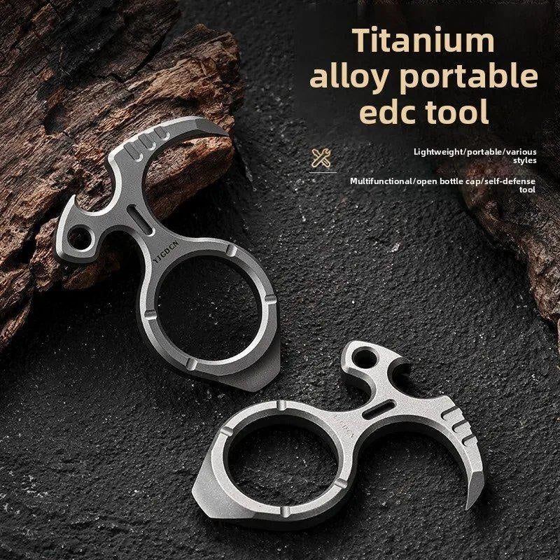 티타늄 합금 멀티툴 병따개, 야외 EDC 캠핑 자기방어 도구