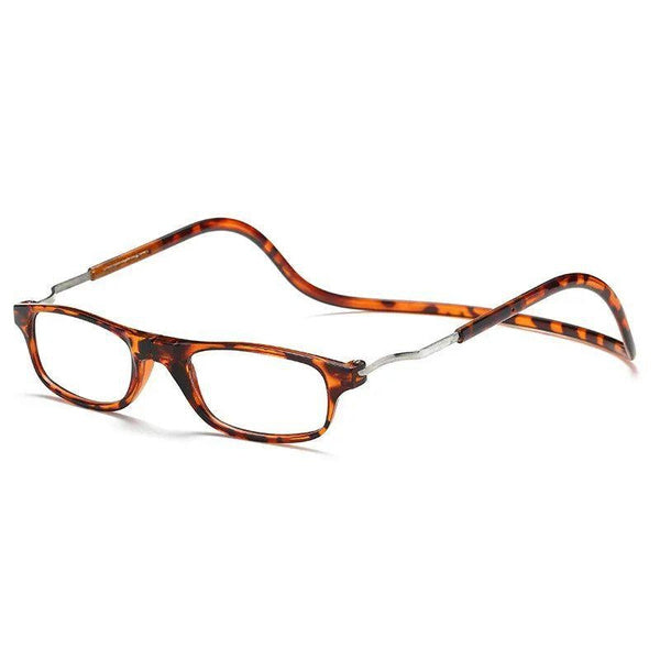 Fashionable Magnetic Foldable Reading Glasses with Clear Resin Lenses for Seniors