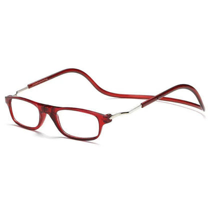 Fashionable Magnetic Foldable Reading Glasses with Clear Resin Lenses for Seniors