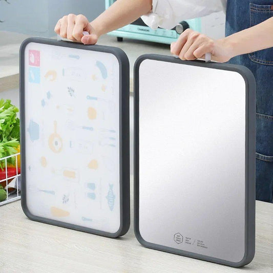 Double-Sided 304 Stainless Steel Cutting Board - Thick, Mold-Resistant, Perfect for Home Kitchen Use