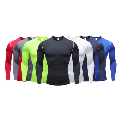 Men's Compression Long Sleeve Sports Shirt - Quick-Dry, Breathable, Elastic Fitness Top for Running, Basketball, Training