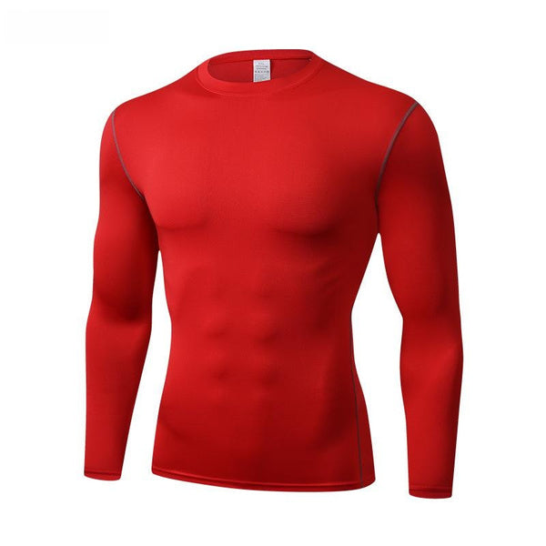 Men's Compression Long Sleeve Sports Shirt - Quick-Dry, Breathable, Elastic Fitness Top for Running, Basketball, Training