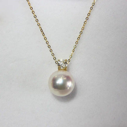 Elegant Freshwater Pearl Necklace - Minimalist 18k Gold-Plated Pendant, Perfect Round Pearl Design for Women