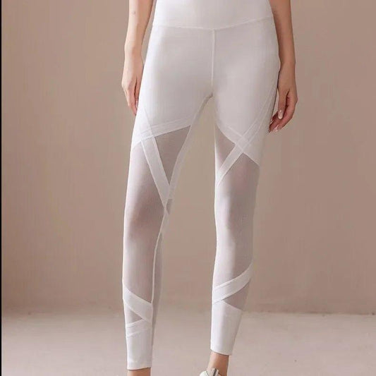 High Waist Mesh Yoga Leggings for Women, Summer Quick-Dry, Breathable, Slimming Workout Pants for Pilates, Running & Fitness