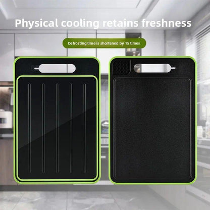 Stainless Steel Multifunctional Cutting Board with Built-in Knife Sharpener, Garlic Grinder, Meat Chopping and Double-Sided Aluminum Defrosting Board