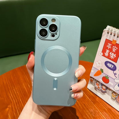 Magnetic Matte TPU Silicone Case for iPhone 15 Pro Max, 14, 13, 12 – Slim Shockproof Protective Cover