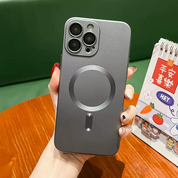 Magnetic Matte TPU Silicone Case for iPhone 15 Pro Max, 14, 13, 12 – Slim Shockproof Protective Cover