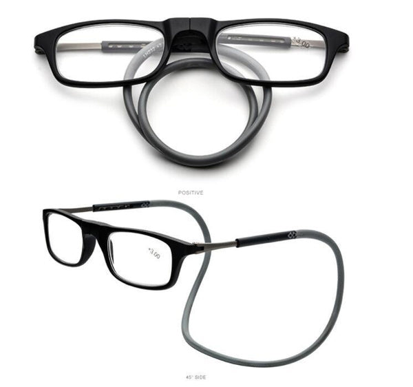 TR90 Stylish Foldable Magnetic Reading Glasses - HD Resin, Neck Hanging Design for Men & Women