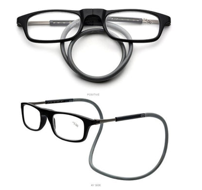 TR90 Stylish Foldable Magnetic Reading Glasses - HD Resin, Neck Hanging Design for Men & Women
