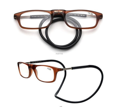 TR90 Stylish Foldable Magnetic Reading Glasses - HD Resin, Neck Hanging Design for Men & Women
