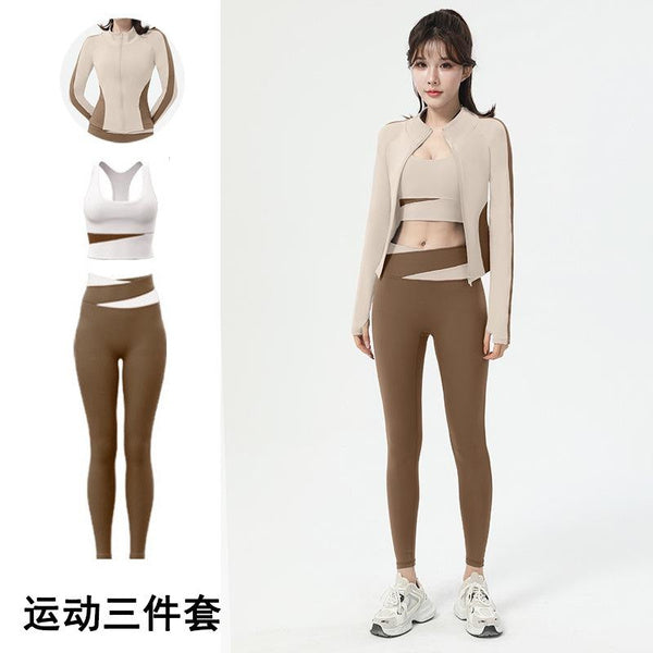 Women’s Slim Fit Zip-Up Yoga Jacket – Long Sleeve Athletic Top, Stand Collar Sportswear, Stylish Workout Outerwear Set