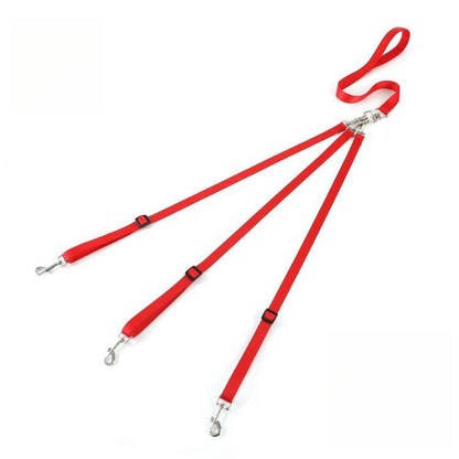 Triple Dog Leash Detachable 3-in-1 Lead for Walking Two or Three Dogs, Adjustable No-Tangle Design for Small, Medium, and Large Dogs