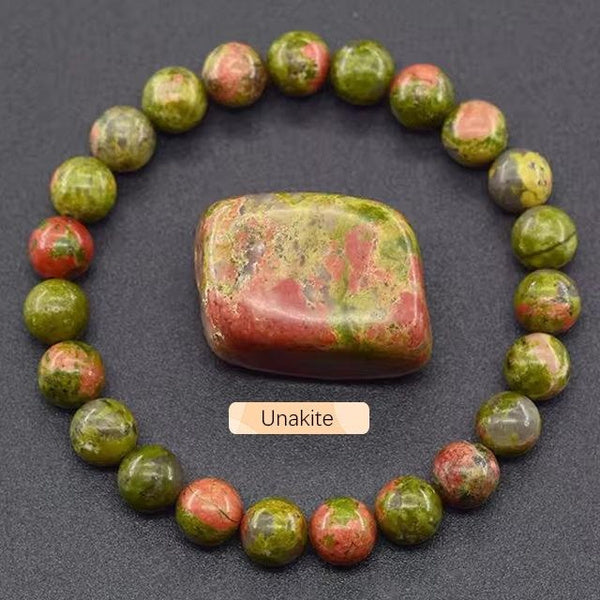 8mm Apatite Sunstone Beaded Bracelet – Handmade Natural Agate & Crystal Stone Jewelry