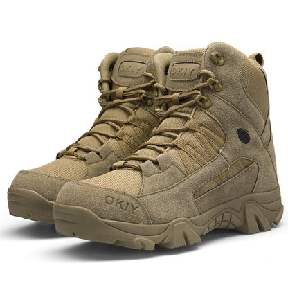 Men’s Tactical High-Top Boots Outdoor Hiking & Combat Shoes, Large Size, Durable Military Style