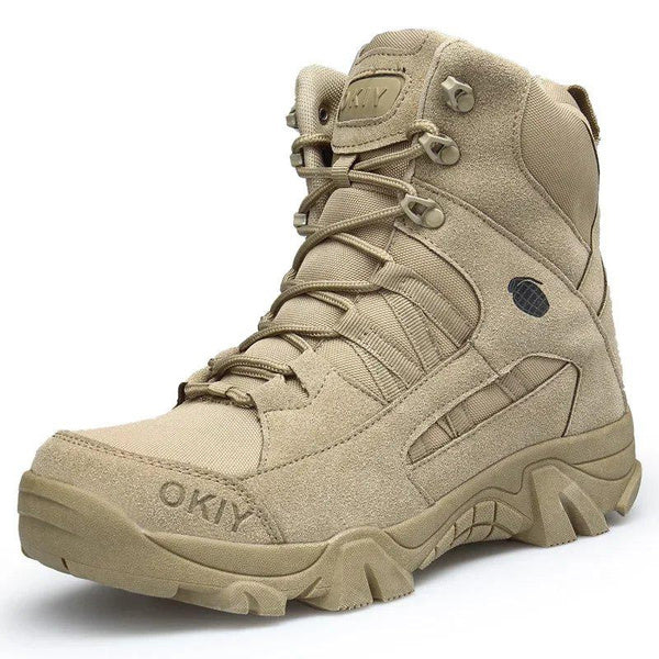 Men’s Tactical High-Top Boots Outdoor Hiking & Combat Shoes, Large Size, Durable Military Style