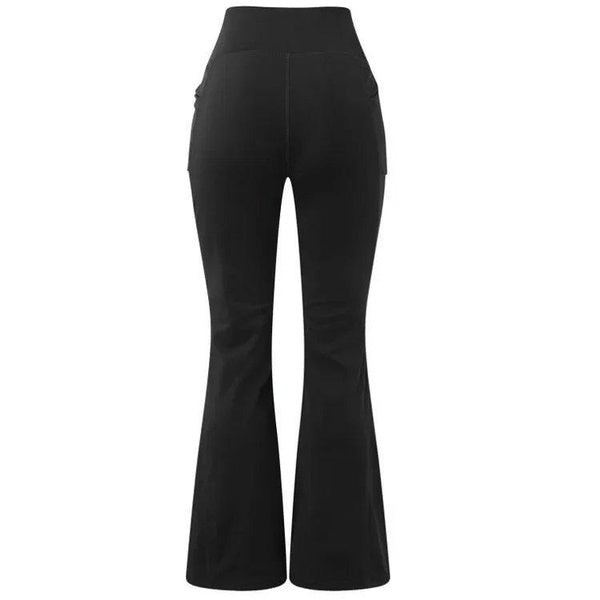 High Waist Black Flare Yoga Pants for Women, Butt Lifting, Slim Fit, with Pockets, Perfect for Pilates, Dance, and Fitness