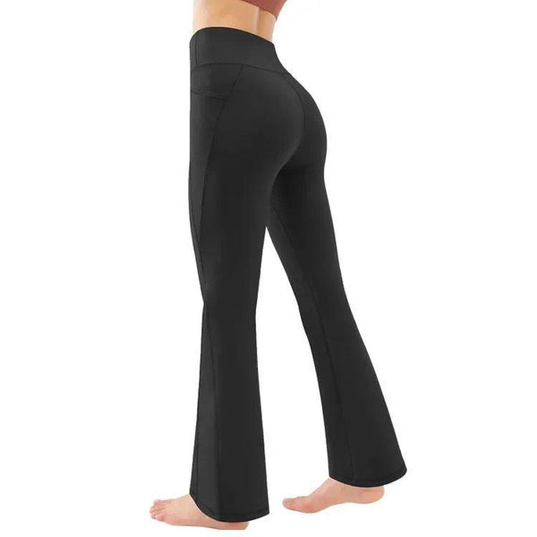 High Waist Black Flare Yoga Pants for Women, Butt Lifting, Slim Fit, with Pockets, Perfect for Pilates, Dance, and Fitness