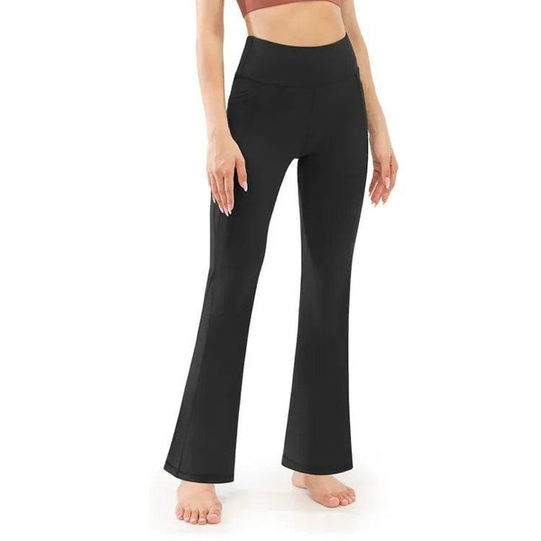 High Waist Black Flare Yoga Pants for Women, Butt Lifting, Slim Fit, with Pockets, Perfect for Pilates, Dance, and Fitness