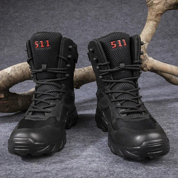 Men’s Tactical Combat Boots – High Top Outdoor Hiking, Rescue, and Training Boots for Adventure & Camping