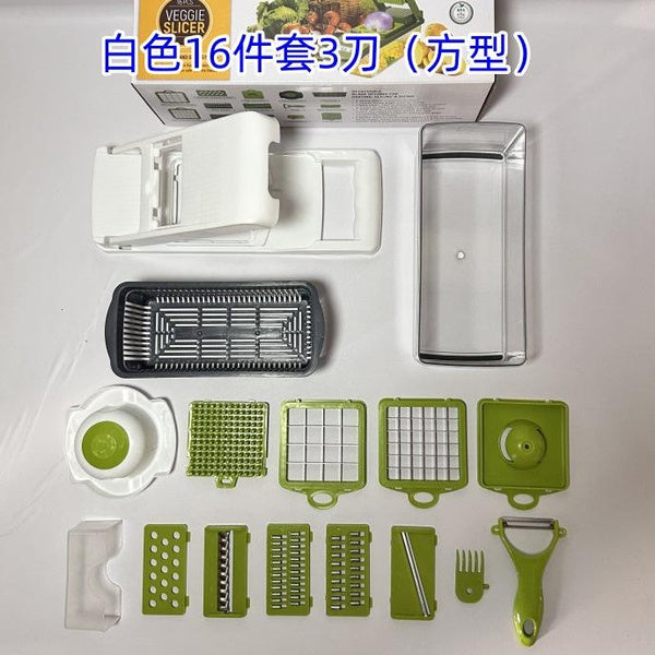 다기능 야채 슬라이서 및 분쇄기 - 감자, 당근 및 식품 다지기, 강판 및 슬라이싱 블레이드가 있어 손쉽게 주방에서 준비 가능