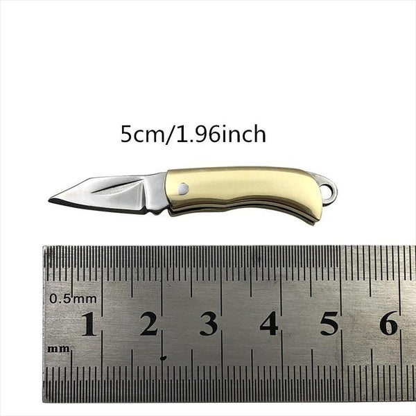 Mini Brass Folding Knife - Keychain Pocket Knife for Packages, Sharp & Portable EDC Tool