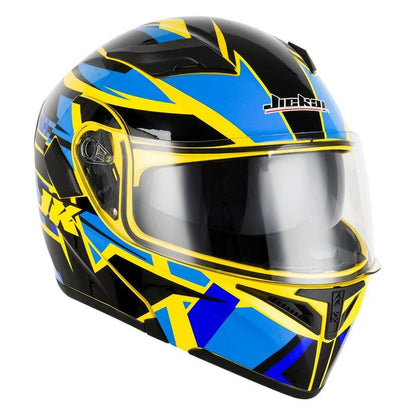 KOOGEER Anti-Fog Dual Visor Flip-Up Motorcycle Helmet with Bluetooth, Long Battery Life & LED Light