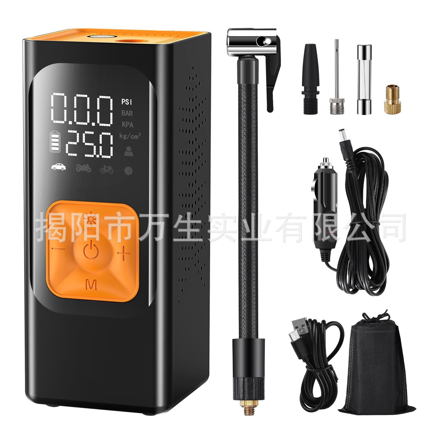 22-Cylinder Digital Tire Inflator with Auto Stop, LED Light & Power Bank Function
