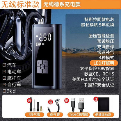 High-Power Portable Air Compressor: Auto-Stop, Fast Inflation for Cars, Bikes, Inflatables